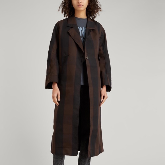 SOLD GANNI Checkered Trench Coat EU 38 - Picture 3 of 8